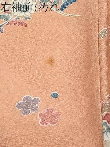平和屋着物■上質な小紋　雪輪草花文　暈し染め　金彩　正絹　逸品　CABD3215ev