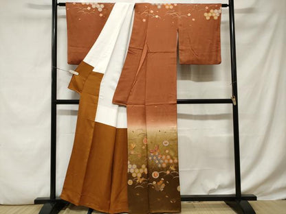 平和屋着物■訪問着　作家物　宝尽くし花蝶文　暈し染め　金彩　正絹　逸品　CABD3217ev