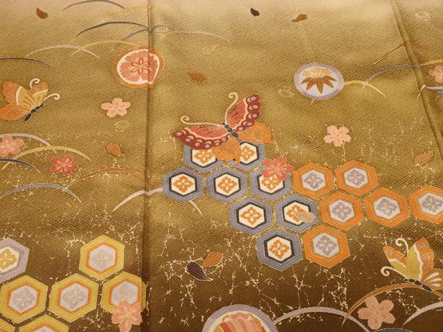 平和屋着物■訪問着　作家物　宝尽くし花蝶文　暈し染め　金彩　正絹　逸品　CABD3217ev