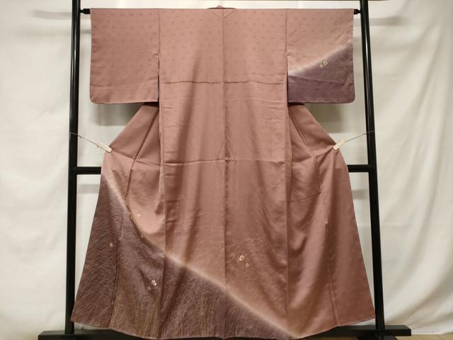 平和屋着物■訪問着　駒刺繍　花蝶文　暈し染め　金彩　正絹　逸品　未使用　CABD3233ev