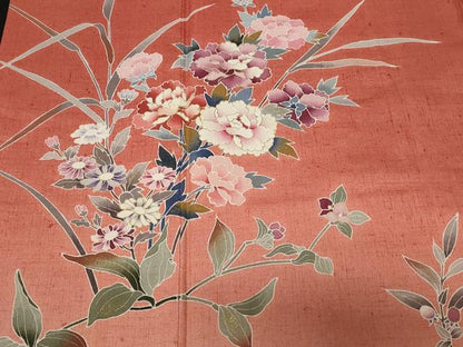 平和屋着物■訪問着 作家物 紬地 枝花文 金彩 正絹 逸品 CABD3240ev
