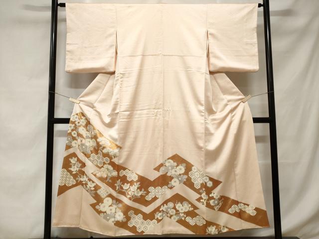 平和屋着物■豪華色留袖 駒刺繍 吉祥枝花文 金彩 正絹 逸品 CABD3244ev