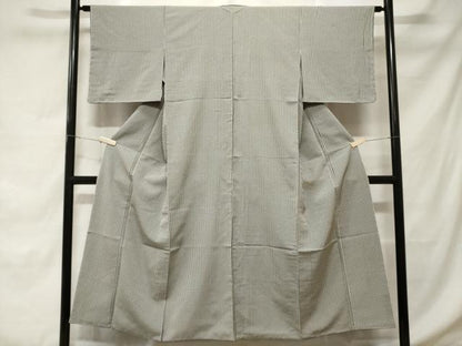 平和屋着物■上質なお召 格子 正絹 逸品 CABD3246ev