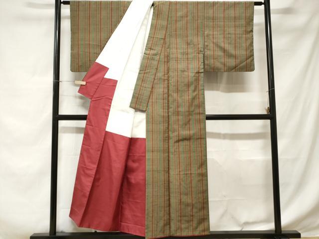 平和屋着物■上質な紬 縞 正絹 逸品 CABD3253ev