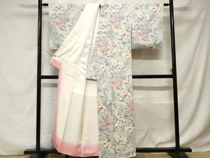 平和屋着物■上質な小紋　道長文箱風景文　金彩　正絹　逸品　CABD3269ev