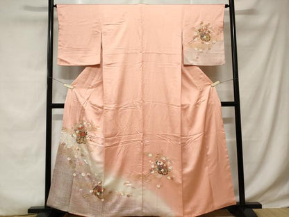 平和屋着物■訪問着　扇面花車文　暈し染め　金彩　正絹　逸品　CABD3270ev