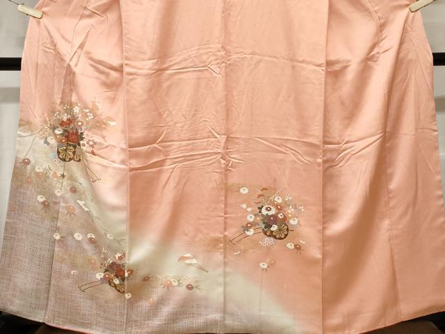 平和屋着物■訪問着　扇面花車文　暈し染め　金彩　正絹　逸品　CABD3270ev