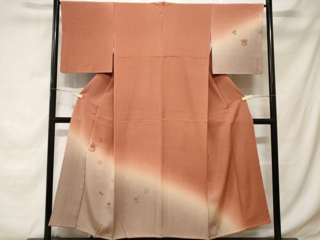 平和屋着物■訪問着　刺繍　橘　暈し染め　金彩　正絹　逸品　CABD3275ev