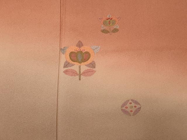 平和屋着物■訪問着　刺繍　橘　暈し染め　金彩　正絹　逸品　CABD3275ev