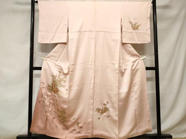 平和屋着物■訪問着　枝花文　花籠文　暈し染め　金銀彩　正絹　逸品　CABD3280ev