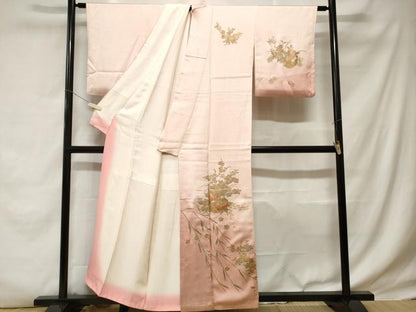 平和屋着物■訪問着　枝花文　花籠文　暈し染め　金銀彩　正絹　逸品　CABD3280ev