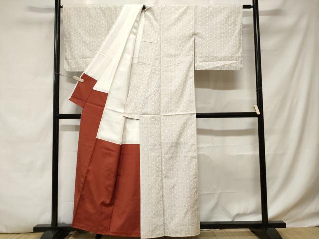 平和屋着物■上質な紬 幾何学花丸文 正絹 逸品 CABD3290ev