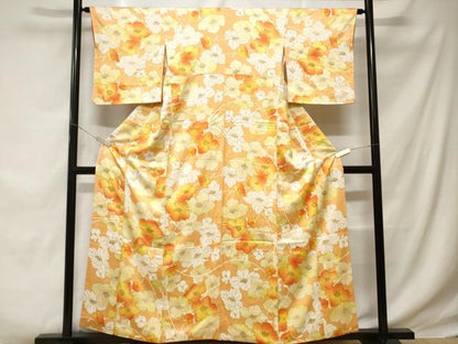 平和屋着物■上質な小紋　舞花文　金彩　正絹　逸品　CABD3326ev