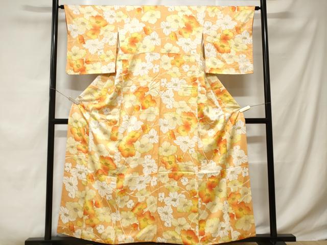 平和屋着物■上質な小紋　舞花文　金彩　正絹　逸品　CABD3326ev