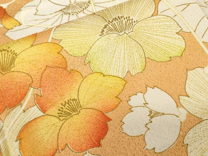 平和屋着物■上質な小紋　舞花文　金彩　正絹　逸品　CABD3326ev