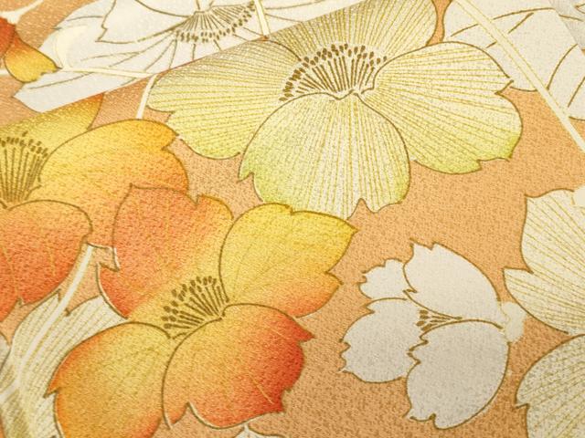 平和屋着物■上質な小紋　舞花文　金彩　正絹　逸品　CABD3326ev