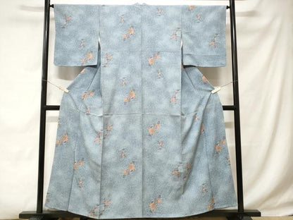 平和屋着物■上質な小紋　草花文　暈し染め　たたき染め　正絹　逸品　CABD3336ev