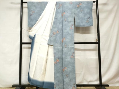 平和屋着物■上質な小紋　草花文　暈し染め　たたき染め　正絹　逸品　CABD3336ev