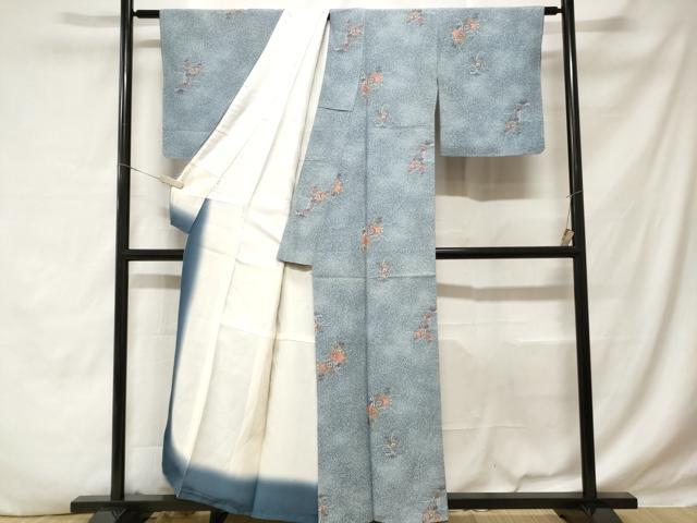 平和屋着物■上質な小紋　草花文　暈し染め　たたき染め　正絹　逸品　CABD3336ev