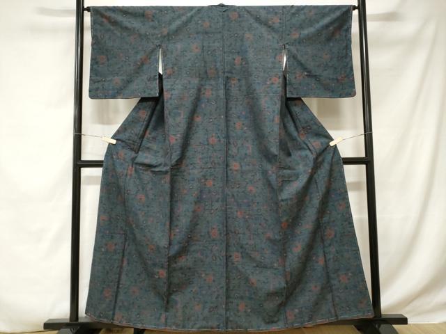 平和屋着物■上質な紬　枝花文　正絹　逸品　未使用　CABD3357ev