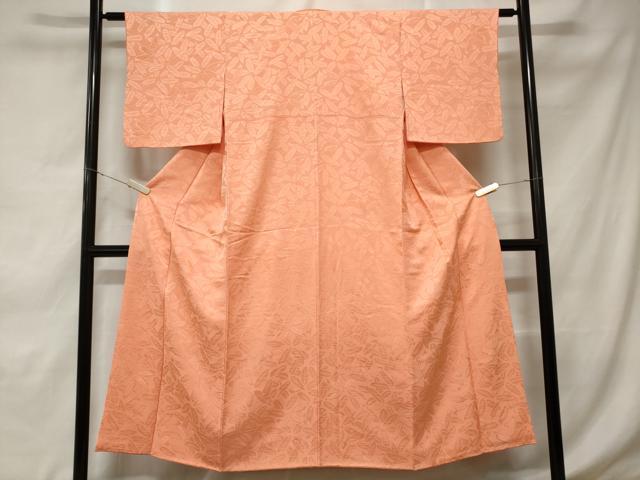 平和屋着物■上質な色無地　舞葉地紋　東雲色　正絹　逸品　CABD3366ev