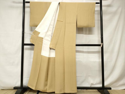 平和屋着物■上質な色無地　枯色　正絹　逸品　CABD3368ev