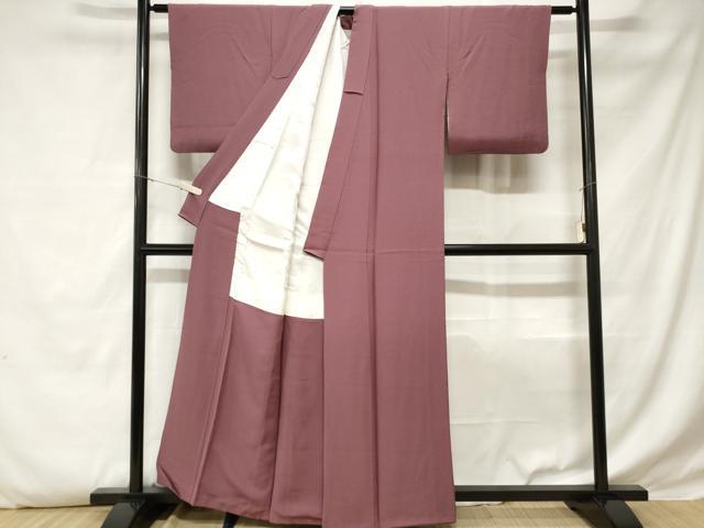 平和屋着物■上質な色無地　京紫色　正絹　逸品　CABD3377ev