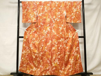 平和屋着物■上質な小紋　絞り　枝花文　正絹　逸品　CABD3399ev