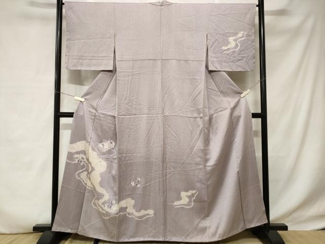 平和屋着物■訪問着　刺繍　絞り　文箱草花文　正絹　逸品　CABD3405ev