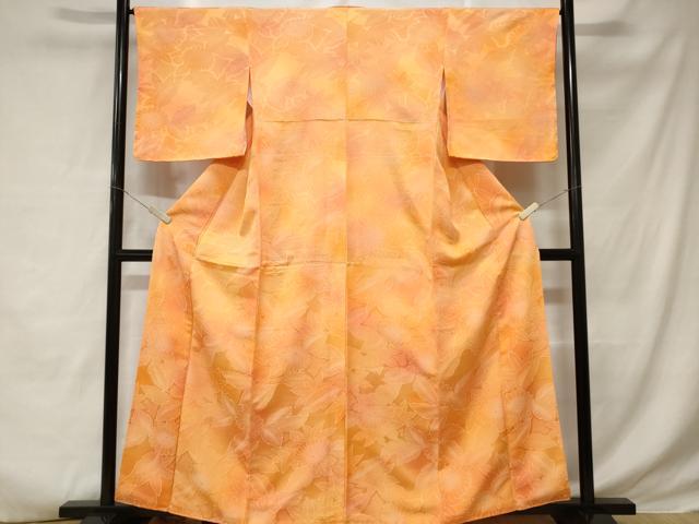 平和屋着物■上質な小紋　草花文　暈し染め　正絹　逸品　CABD3410ev