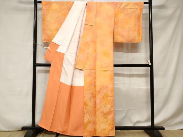 平和屋着物■上質な小紋　草花文　暈し染め　正絹　逸品　CABD3410ev