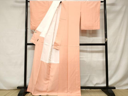 平和屋着物■上質な色無地　鮫小紋地紋　虹色　正絹　逸品　CABD3412ev