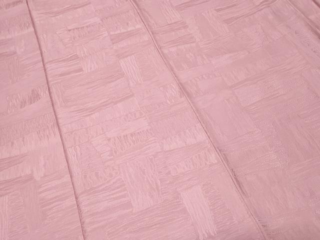 平和屋着物■上質な色無地　幾何学地紋　撫子色　正絹　逸品　CABD3415ev