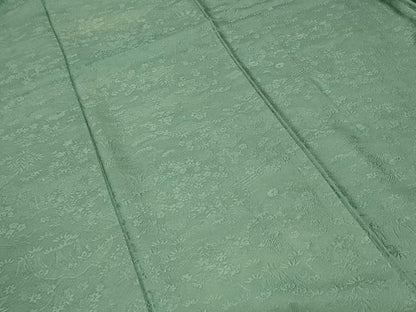 平和屋着物■上質な色無地　流水草花地紋　錆浅葱色　正絹　逸品　CABD3422ev
