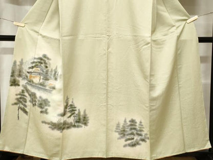 平和屋着物■訪問着　樹林風景文　暈し染め　正絹　逸品　CABD3428ev