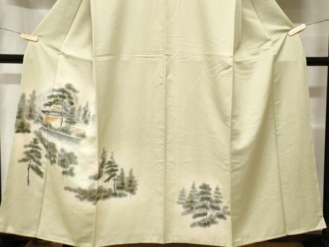 平和屋着物■訪問着　樹林風景文　暈し染め　正絹　逸品　CABD3428ev