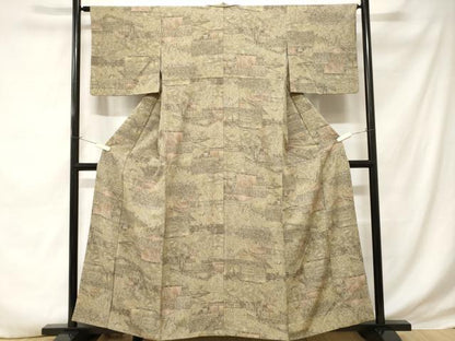 平和屋着物■上質な小紋 風景文 暈し染め 正絹 逸品 CABD3435ev