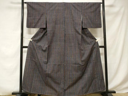 平和屋着物■上質な紬　縞　正絹　逸品　未使用　CABD3437ev