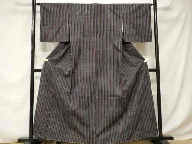 平和屋着物■上質な紬　縞　正絹　逸品　未使用　CABD3437ev