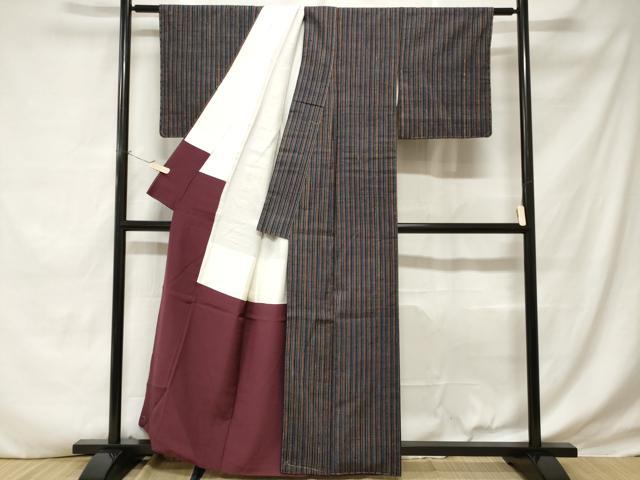 平和屋着物■上質な紬　縞　正絹　逸品　未使用　CABD3437ev