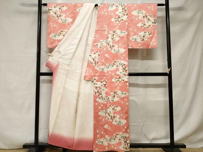 平和屋着物■上質な小紋　雲取り草花文　金彩　やまと誂製　正絹　逸品　CABD3448ev