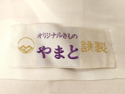 平和屋着物■上質な小紋　雲取り草花文　金彩　やまと誂製　正絹　逸品　CABD3448ev