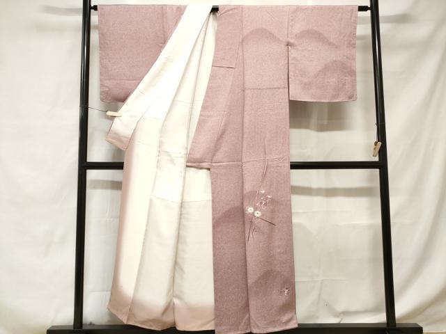 平和屋着物■訪問着　刺繍　遠山枝花文　暈し染め　正絹　逸品　CABD3459ev
