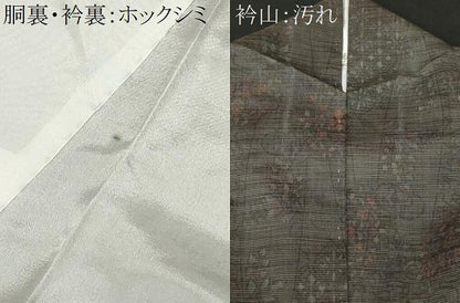 平和屋着物■上質な紬 草花文 正絹 逸品 CABD3461ev