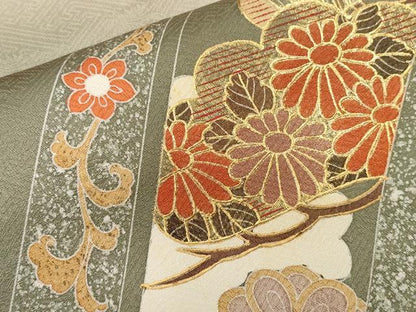 平和屋着物■訪問着 松竹梅花文 暈し染め 金彩 正絹 逸品 CABD3468ev