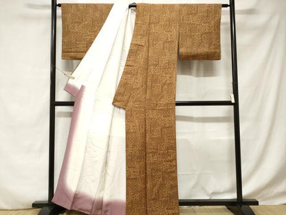 平和屋着物■上質な小紋 更紗花文 正絹 逸品 CABD3470ev