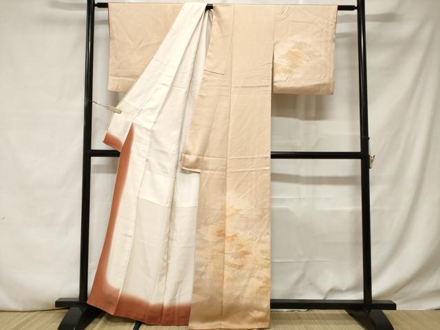 平和屋着物■訪問着 地紋起こし 樹林地紋 暈し染め 正絹 逸品 CABD3484ev