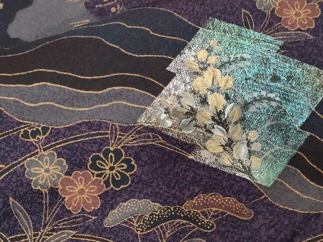 平和屋着物■訪問着 松皮菱道長花文 金銀彩 正絹 逸品 CABD3485ev