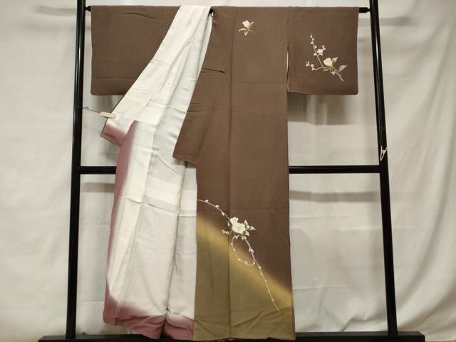 平和屋着物■訪問着 枝花文 暈し染め 正絹 逸品 CABD3491ev