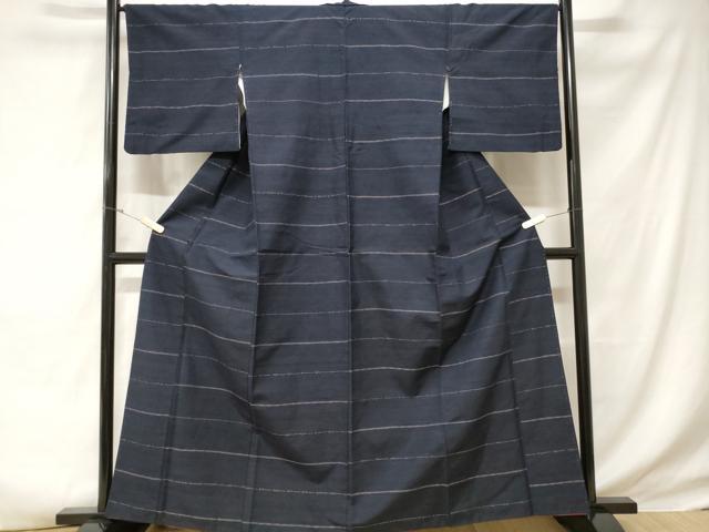 平和屋着物■上質な紬 横段文 正絹 逸品 CABD3494ev